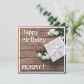 ヴィンテージかぎギフト白い花素敵な誕生日 カード (スタンド正面)