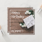 ヴィンテージかぎギフト白い花素敵な誕生日 カード (正面/裏面インサイチュ)