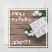 ヴィンテージかぎギフト白い花素敵な誕生日 カード (正面)