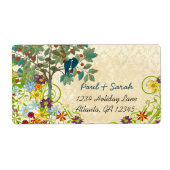 ヴィンテージかごダマスク金ゴールドかご ラベル (正面)