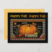 ヴィンテージかぼちゃラベルイラストレーション – はがき (正面/裏面)