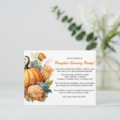 ヴィンテージかぼちゃ彫り招待状はがき シーズンポストカード (スタンド正面)