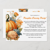 ヴィンテージかぼちゃ彫刻 招待状 (正面/裏面)
