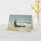 ヴィンテージからの夏のグリーティングカードビーチ カード (黄色い花)