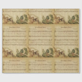 ヴィンテージからの天国上のクリスマスカロルのスクリプト ラッピングペーパー (フラット)