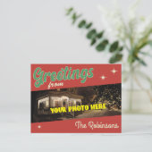 ヴィンテージからの挨拶"スタイルクリスマス ポストカード (スタンド正面)