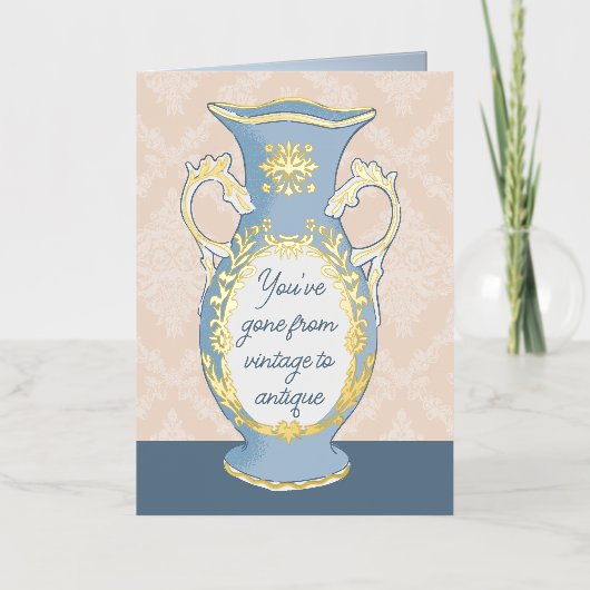 ヴィンテージからアンティークおもしろい誕生日カード 箔シーズンカード (正面)