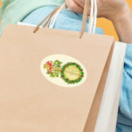 ヴィンテージからクリスマスの挨拶ギフト 楕円形シール