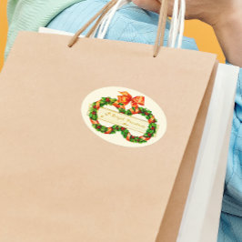 ヴィンテージからクリスマスプレゼント 楕円形シール