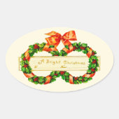 ヴィンテージからクリスマスプレゼント 楕円形シール (正面)