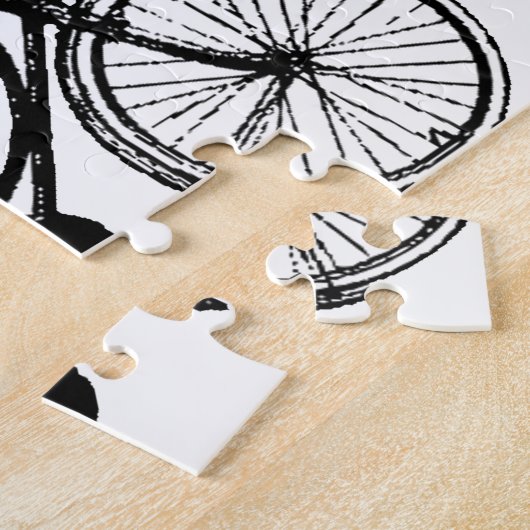 ヴィンテージからハートが流れ出る ジグソーパズル (側面)