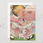 ヴィンテージから孫娘ハッピーバースデー シーズンカード (正面/裏面)