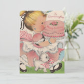 ヴィンテージから孫娘ハッピーバースデー シーズンカード (スタンド正面)