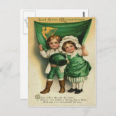 ヴィンテージかわいいアイリッシュカップルセントパトリックのデイカード ポストカード (正面/裏面)