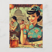 ヴィンテージかわいいアジアの少女 ポストカード (正面)