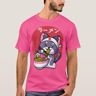 ヴィンテージかわいいアニメ猫日本の食ギフト Tシャツ