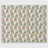 ヴィンテージかわいいイースター混合パターン男の子卵フローラ ラッピングペーパー (フラット)