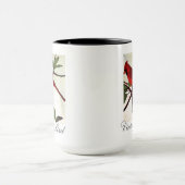 ヴィンテージかわいいカラフル明るい鳥と葉 マグカップ (中央)