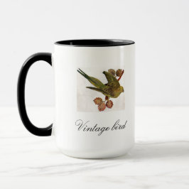 ヴィンテージかわいいカラフル明るい鳥と葉 マグカップ
