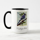 ヴィンテージかわいいカラフル明るい鳥と葉 マグカップ (左)