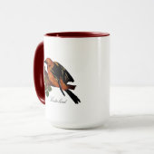 ヴィンテージかわいいカラフル明るい鳥と葉 マグカップ (正面左)