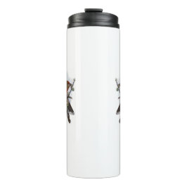 ヴィンテージかわいいカラフル青い鳥と葉 タンブラー