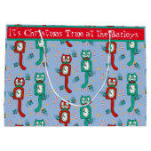 ヴィンテージかわいいキットキャットクロックパーソナライズされた抱き枕 ラージペーパーバッグ (裏面)