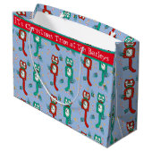 ヴィンテージかわいいキットキャットクロックパーソナライズされた抱き枕 ラージペーパーバッグ (裏面アングル)