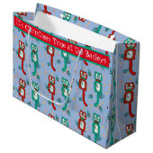 ヴィンテージかわいいキットキャットクロックパーソナライズされた抱き枕 ラージペーパーバッグ (正面アングル)