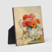 ヴィンテージかわいいキットンメタプルケバウムの油絵 フォトプラーク (正面)