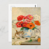 ヴィンテージかわいいキットンメタプルケバウムの油絵 ポストカード (正面/裏面)