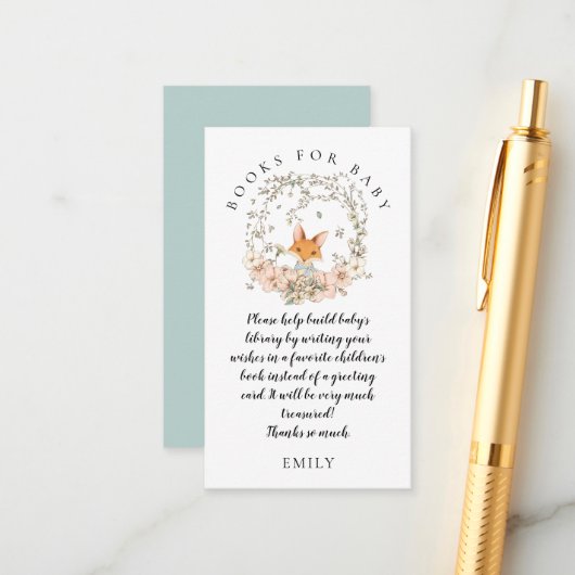 ヴィンテージかわいいキツネの葉書男の赤ちゃんシャワー エンクロージャーカード