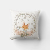 ヴィンテージかわいいキツネグリーンリーネーム男の赤ちゃん クッション (正面)