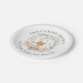 ヴィンテージかわいいキツネサンキューボーイベビーシャワー ペーパープレート (アングル)