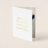 ヴィンテージかわいいキツネフォトスクリプト誕生発表 箔カード (正面)