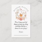 ヴィンテージかわいいキツネ花模様おむつラッフルガールシャワー エンクロージャーカード (正面)