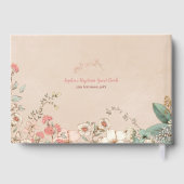 ヴィンテージかわいいキツネ花模様ベビーガールバプテスマ ゲストブック (裏面)