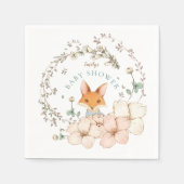 ヴィンテージかわいいキツネ離れズ男子の赤ちゃんシャワー スタンダードカクテルナプキン (正面)