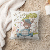 ヴィンテージかわいいキャットドライビングカーネーム男の赤ちゃん クッション (ブランケット)