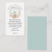 ヴィンテージかわいいクマの紅葉ブックス男の赤ちゃんシャワー エンクロージャーカード (正面/裏面)