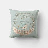 ヴィンテージかわいいクマ植物名男の赤ちゃん子供部屋 クッション (正面)