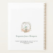 ヴィンテージかわいいクマ花模様一年少年ベビー本 プランナー手帳 (裏面)