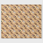 ヴィンテージかわいいクリスマスパターン ラッピングペーパー (フラット)