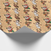 ヴィンテージかわいいクリスマスパターン ラッピングペーパー (角)