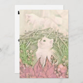 ヴィンテージかわいいクリスマス猫の水彩色 シーズンカード (正面/裏面)