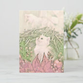 ヴィンテージかわいいクリスマス猫の水彩色 シーズンカード (スタンド正面)