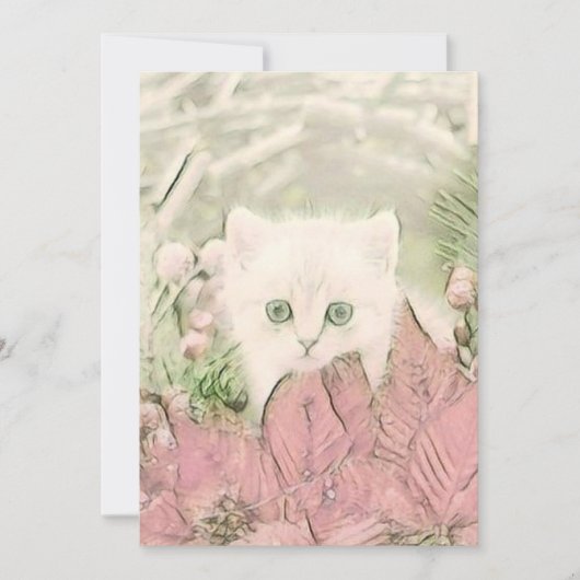 ヴィンテージかわいいクリスマス猫の水彩色 シーズンカード (正面)