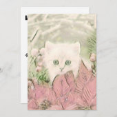 ヴィンテージかわいいクリスマス猫の水彩色 シーズンカード (正面/裏面)