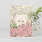 ヴィンテージかわいいクリスマス猫の水彩色 シーズンカード (スタンド正面)