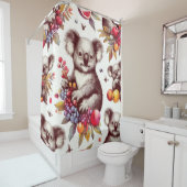 ヴィンテージかわいいコアラ絵を描のシームレス シャワーカーテン (インサイチュ)